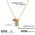 Waterproof stainless steel Christmas tree necklace in gold with enamel detail - Christmas Tree (DKN254099-8GL)