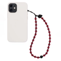 Halloween crystal phone strap with red faceted beads and black skull charm accent - Red Skull Style (SJ-A220016B)