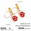 Stainless steel Christmas glove hoop earrings with red enamel and star detail - Star Red Glove (DKE252164-14GL)