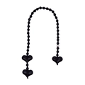 Fashionable heart-shaped black beaded charm accessory with polished finish for bags - Cool Black Texture Black Heart Style(YS-A240035C)