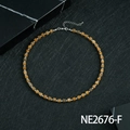Lapis lazuli style beaded necklace with brown square stone beads and silver metal clasp - Jasper