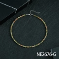 Lapis lazuli beaded necklace with green and orange stone cubes and silver clasp - Unakite