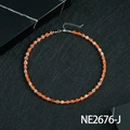 Bohemian style square orange stone beaded necklace with silver spacer beads and lobster clasp - Imperial Stone - Orange