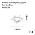 Herzanhänger aus rhodiniertem Kupfer mit Lavastruktur und weißem Inlay, 19mm x 14mm - Weißes Muschel Eingelegtes Lava Textur Verbinder Herz (D-2)