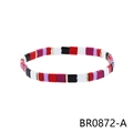Bohemian colorful enamel beaded stretch bracelet with gold spacers for beach styling - Multicolor Patchwork Tila Bead Style (BR0872-A)