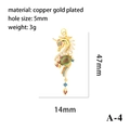 18K vergoldeter Seepferdchen-Anhänger mit bunten Zirkonia und Perle für DIY-Schmuck - Bunter Strass Einhorn Seepferdchen (A-4)