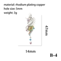 Einhorn-Seepferdchen-Anhänger aus rhodiniertem Kupfer mit bunten Kristallen, 47mm Höhe - Grüner Opal-Effekt Stein Einhorn Seepferdchen (B-4)