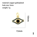 Colgante ojo turco chapado en oro 18K con piedras azules y ancho de 15mm - Estilo de Forma de Ojo Ovalado (P03225-I)