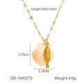 18K Goldkette mit Seestern und Muschelanhänger aus Perlmutt mit kleinen Fischdetails - Fisch-Stil (OD-N40270)