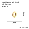 8mm gold plated copper wheel spacer with purple zircon for DIY jewelry making - 8mm / Fuchsia Zircon (P01171)