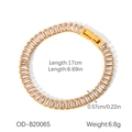 Bracciale in acciaio inossidabile dorato con zirconi rettangolari, lunghezza 17 cm - Catena Tennis in Zirconia Quadrata (OD-B20065)