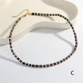 Detail showing multi-colored semi-precious beads with gold spacers and lobster clasp - Multicolor (NE2290-C)