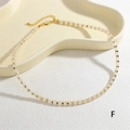 Detail of pink semi-precious stone beaded necklace with gold lobster clasp and chain - Pale Pink (NE2290-F)