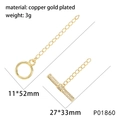 Macro detail of gold plated cubic zirconia toggle clasp with chain for jewelry making - White Rhinestone OT Clasp