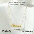 Elegant gold MOM necklace with heart pendant and zirconia, 45+5cm chain for Mother's Day - Red Heart I Love Mama Style (NE2593-A-2)