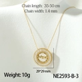 Elegante gouden MOM ketting met hartvormige hanger en zirkoon voor Moederdag cadeau - Stralende Zonnebloem MOM Stijl (NE2593-B-3)