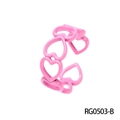 Minimalist open heart ring featuring bright pink macaron finish and adjustable band - Adjustable Open / Pink Heart Hollow Style (RG0503-B)