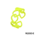 Neon green hollow heart ring with adjustable open design in colorful enamel finish - Adjustable Open / Neon Yellow Heart Hollow Style (RG0503-E)