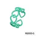 Minimalist mint green heart-shaped open ring in candy macaron color finish - Adjustable Open / Mint Green Heart Hollow Style (RG0503-G)
