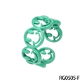 Minimalist open ring featuring green macaron smiley face designs in brass finish - Adjustable Open / Green Smiley Face Hollow Style (RG0505-F)