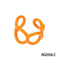 Minimalist open heart ring in bright orange enamel finish with hollow link design - Adjustable Open / Orange Hollow Ring Style (RG0506-C)