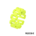 Minimalist fluorescent yellow enamel ring with bamboo style chain link design for women - Adjustable Open / Neon Yellow Chain Style (RG0558-E)