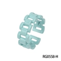 Minimalist light blue enamel Cuban link chain open ring with adjustable band design - Adjustable Open / Light Blue Chain Style (RG0558-H)