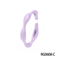 Minimalist lavender wave open ring with lavender enamel finish in candy color - Adjustable Open / Purple Irregular Wave Style (RG0608-C)