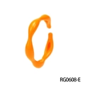 Minimalist orange wavy heart smile ring with bright lacquered macaron finish - Adjustable Open / Orange Irregular Wave Style (RG0608-E)