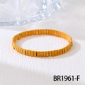 Close-up of handmade ginger yellow Tila beaded bracelet with matte enamel texture details - Ginger Yellow Style (BR1961-F)