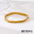 Macro detail of yellow Tila bead bracelet with leopard print and elastic band style - Yellow Speckled (BR1959-G)