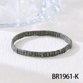 Detail van een bohemian Tila-kralenarmband met grijze marmertextuur en minimalistische stijl - Olijfgroen Spatpatroon Stijl (BR1961-K)