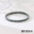 Bohemian handmade gray-green beaded stretch bracelet with vintage ink-spot texture - Grey Green Speckled (BR1959-N)