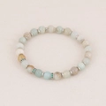 Boheemse retro halfedelsteen kralen armband met metalen tussenstukken voor dames - Zilver - Turkoois Stijl