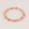 Boheemse roze kristal kraal armband met gouden tussenstukken, retro halfedelstenen sieraden. - Goud - Rozenkwarts Stijl