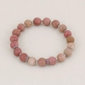 Cross-border semi-precious stone beaded bracelet light luxury fashion daily jewelry. - Rhodochrosite Silver Style