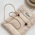 Collana lunga a catena serpente dorata con pietra occhio di tigre e chiusura regolabile - Collana a Y Regolabile / Pendaglio Occhio di Tigre Oro