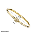 Vergulde knooparmband met sprankelende zirkonia en beweegbare ringen, 60mm binnendiameter - Goud Pave Strass (B-46)