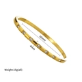Gouden titanium stalen armband met zirkoon sluiting en 60mm binnendiameter - Goud Zeven Strass-steentjes (D-15)