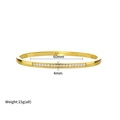 Bracciale in acciaio inossidabile dorato con zirconi e diametro interno 60 mm - Semicerchio di Strass Oro (E-73)