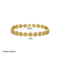 Bracciale a margherita in acciaio inossidabile dorato con zirconi e diametro 60mm - Margherita Oro (E-74)