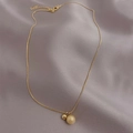 Titanium steel necklace with gold spheres in polished and frosted finish on silk - Frosted Round Bead Style / Gold