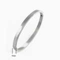 Minimalist 4mm silver titanium steel hinged bangle bracelet for men and women - 4mm / Silver