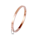 Minimalist 4mm rose gold titanium steel hinged bangle bracelet with polished finish - 4mm / Rose Gold
