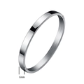 Polished silver stainless steel bangle bracelet with 6mm width and secure clasp - 6mm / Silver