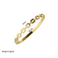 Vergulde titanium stalen armband met geometrische vierkanten en kristallen - Gouden Hol Geometrisch Strass Armband
