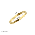 Bracelet jonc en acier doré 5mm avec motif œil, cristaux et finition polie brillante - Bracelet Oeil du Mal Zircone Blanche Doré