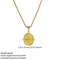 Gouden titanium stalen zonnebloem hanger ketting met touwketting en gewichtsdetails - Gouden Zonnebloem (9g)