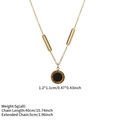 Gouden ketting met ronde hanger met Romeinse cijfers en zwarte inleg voor dames chic - Gouden Romeinse Cijfers (5g)