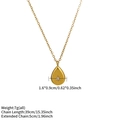 Gouden druppelvormige titanium ketting met zirkoon hanger en gedetailleerde maten - Waterdruppel Ster (7g)